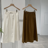 Women Fashion Elegant Mid-Length Solid Color Pocket Office Chic Skirt