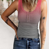 Women'S Fashion Button Rib-Knit Gradient Color Tank Top