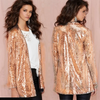 Women Fashion Shiny Sequin Long Sleeve Party Stage Blazer Coat