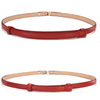 Women Thin Skinny Metal Gold Elastic Buckle Belts