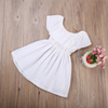 Children Kids Baby Fashion Girls One-Shoulder Solid Color Princess Dress