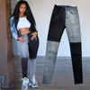 Women'S Fashion Casual Color Blocking Stitching Stretch Jeans