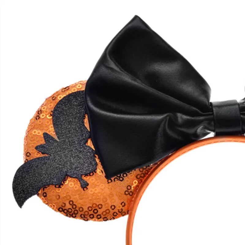 Kids Halloween Sequin Bow Bat Headband