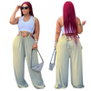 Women Fashion Casual Solid Color Overalls Pants