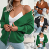 Women Casual Winter Solid Color Knitted Sweater Coat