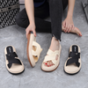 ( 2 pairs )Women Fashion Simple Round Toe Thick-Soled Slippers