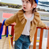 Girls Sweet Ruffled Solid Color Single-Breasted Knit Coat