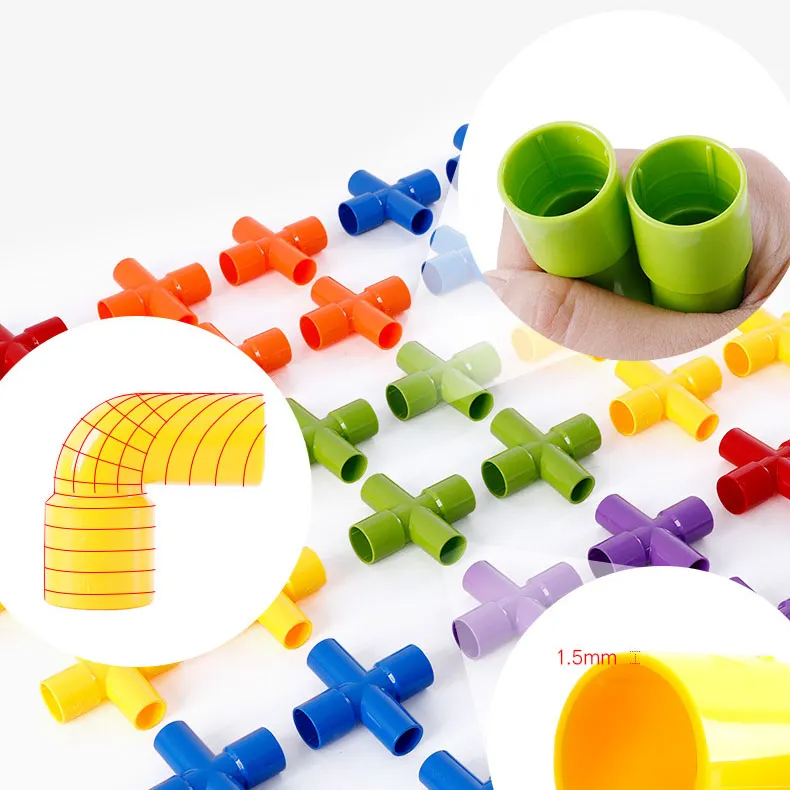 72pcs/Set Colorful Plastic Water Pipe Plug Matching Building Blocks