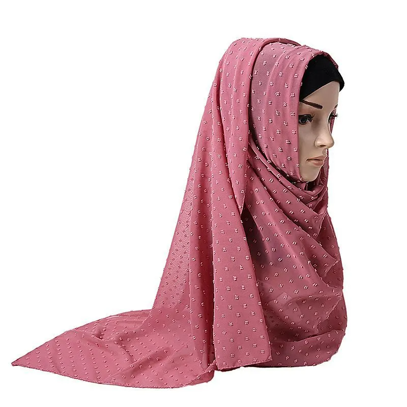 (Buy 1 Get 1) Hairball Decor Women Chiffon Muslim Hijab Scarf