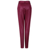 Women Fashion Solid Color High Waist Sash PU Leather Pants