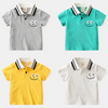 Children Kids Baby Fashion Boys Short Sleeve Cute Smile Print Lapel Casual Basic T-Shirt