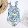 Children Kids Baby Fashion Girls Tropical Print Bow Strap One Piece Swimsuit