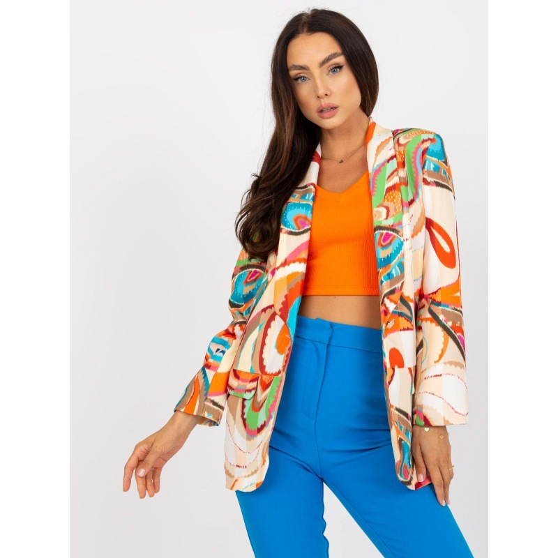 Women Fashion Casual Multicolor Pattern Printed Suit Jacket Blazers