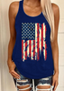 Women'S Fashion American Independence Day Flag Pattern 3D Digital Printing Sleeveless Tank Top T-Shirt