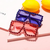 Girls Fashion Rhinestone Decoration Large Frames Sunglasses