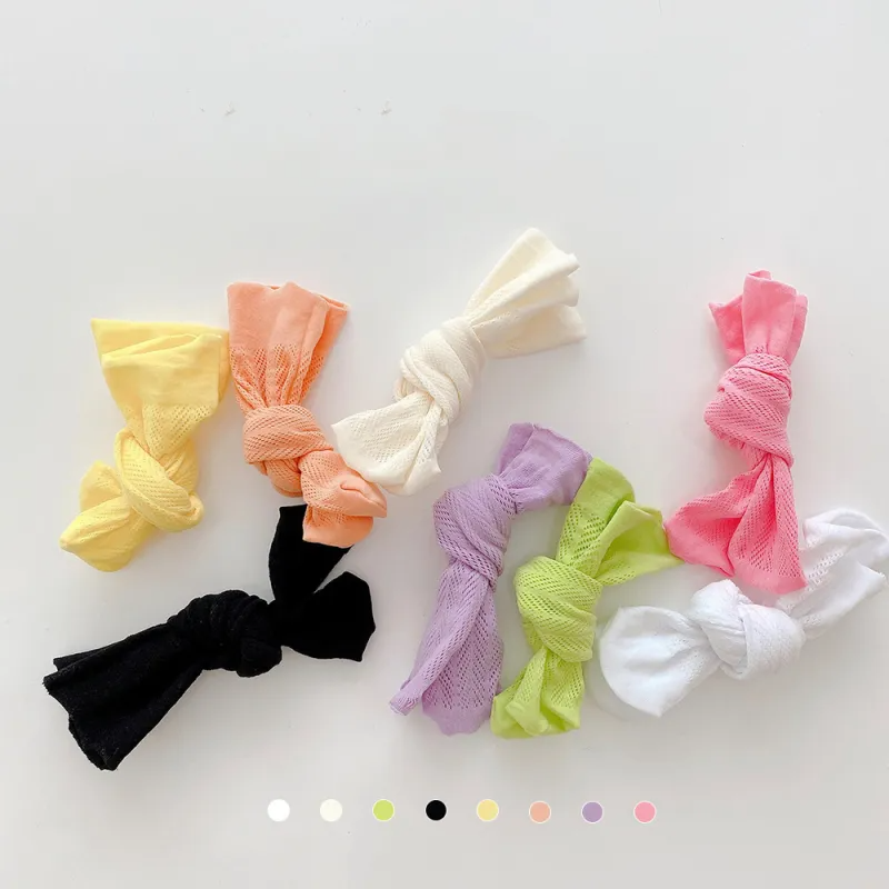 Kids Girls Basic Solid Color Hollow Out Breathable Socks