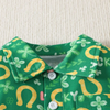 Children Kids Toddlers Fashion Boys St. Patrick Short Sleeve Clover Print Lapel Shirt