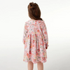 Kids Toddler Big Girls Spring Autumn Fashion Casual Cute Sweet Color Matching Floral Pleated Lapel Long Sleeve Dress