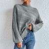 Women'S Fashion Solid Color Loose Knitted Sweater