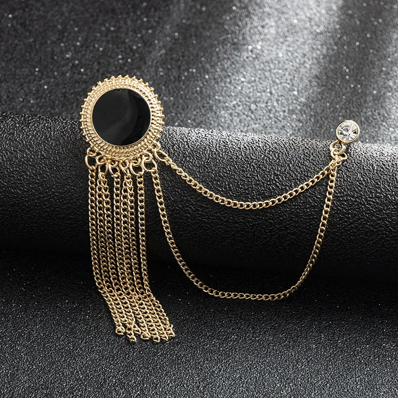 (Buy 1 Get 2) Man Women Fashion Rhinestone Suit Tassel Mental Brooches