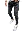 Men Fashion Ripped Paint Stretch Skinny Jeans