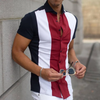 Men Fashion Beach Stripe Short Sleeve Shirt