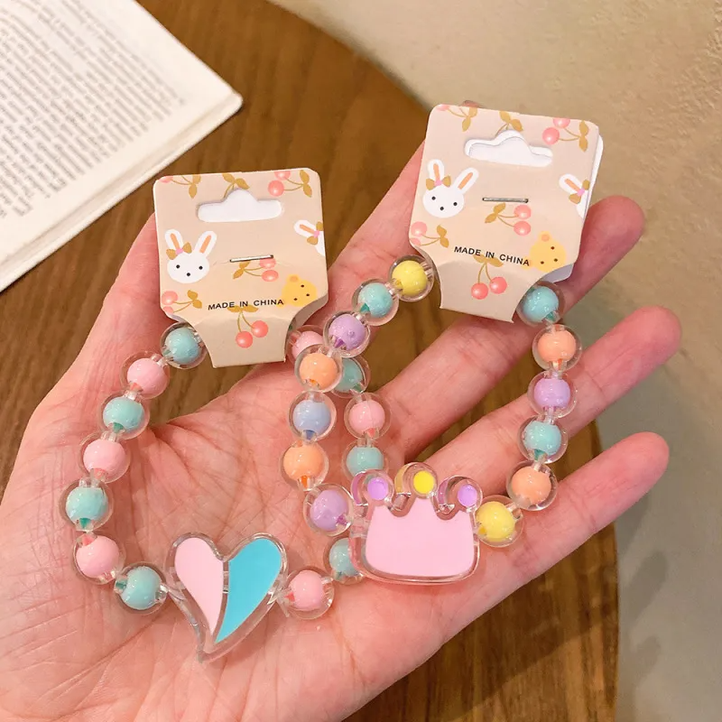 (Buy 1 Get 2) Children Kids Baby Fashion Girls Cartoon Beads Bracelet