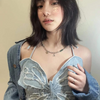 Women Fashion Edgy Butterfly Design Halter Neck Camisole