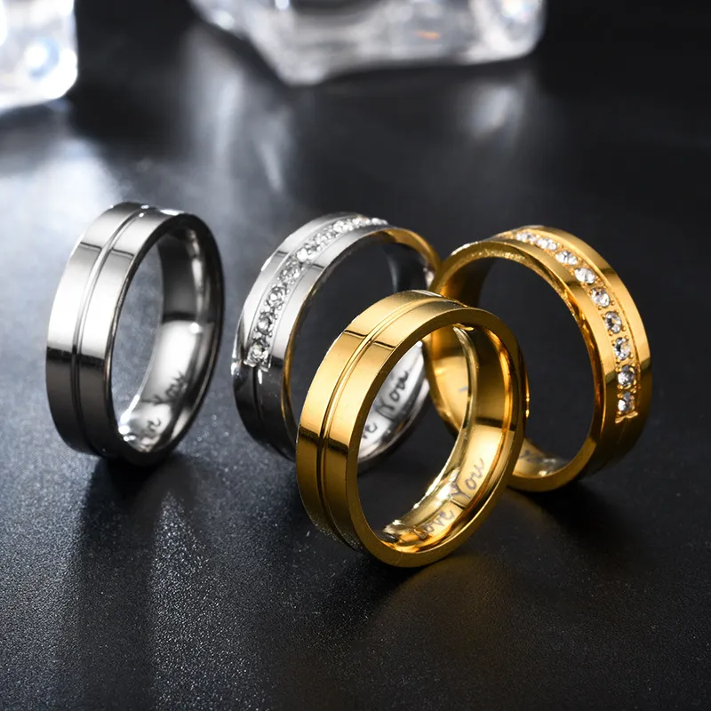 (Buy 1 Get 1) Fashion Inlaid Drill I Love You Couple Ring