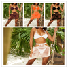 Women Sexy Transparent Mesh Swimsuit Three-Piece Set