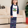 Cartoon Cute Christmas Tree Print Round Neck Long Sleeve Home Parent-Child Pajamas Set