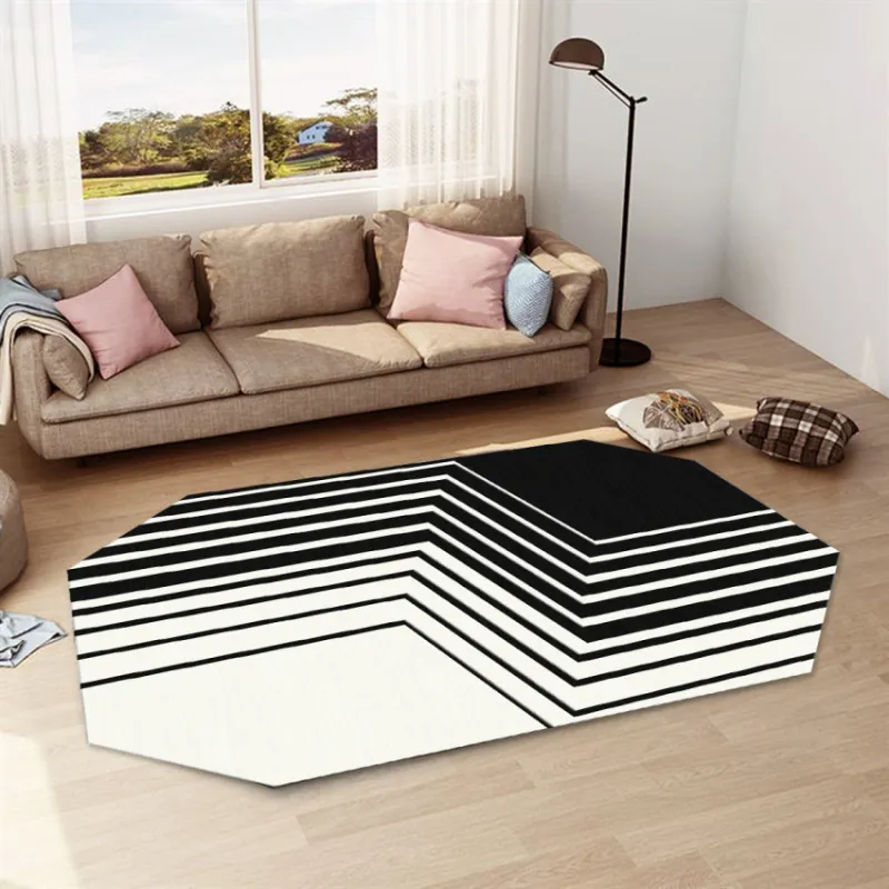 Simple Geometric Abstraction Pattern Home Living Room Oval Carpet