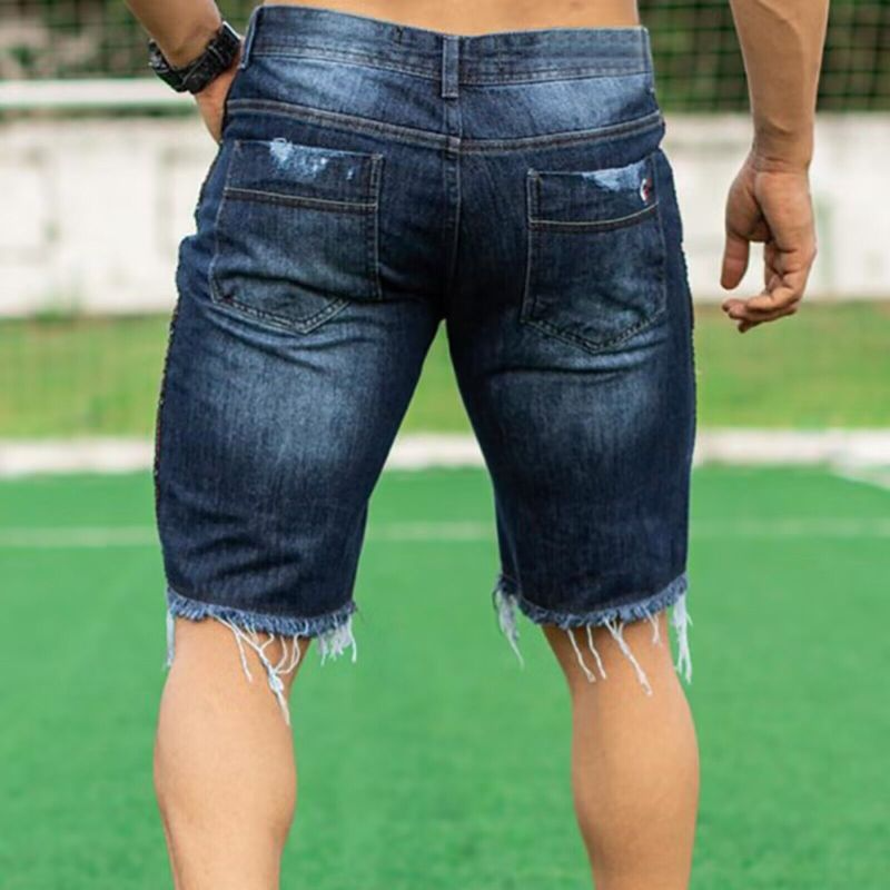 Men'S Fashion Ripped Slim Denim Shorts