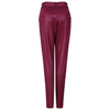 Women Fashion Solid Color High Waist Sash PU Pants