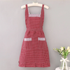 Thickened Cotton Home Kitchen Double-Layer Waterproof Grid Patter Apron