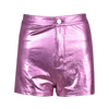 Women'S Fashion Casual Pu Shiny Elastic Shorts