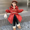 Kids Toddler Big Girls Winter Fashion Casual Solid Color Zipper Stand Collar Hooded Down Coat