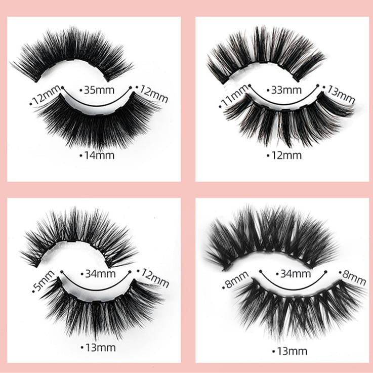 10 Pairs Mixed Magnetic False Eyelashes And Liquid Eyeliner Set