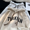 Men'S Casual Letter Print Hooded Retro Loose Hoodies