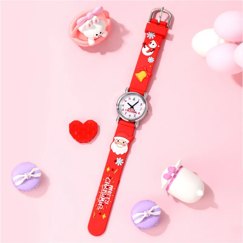 Santa Christmas Pattern Children'S Multicolor Plastic Watch