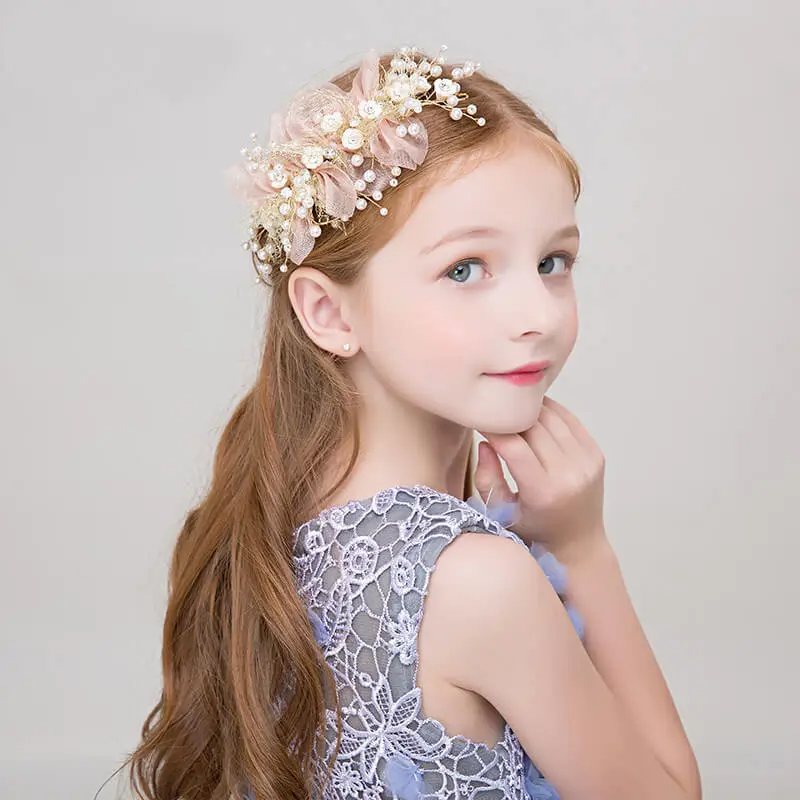 Girls Temperament Flower Pearl Decoration Hair Accessories