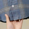 Boys Casual Single-Breasted Plaid Shirt