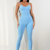 Women Fashion Sexy Solid Color Sling Sports Yoga Tight Jumpsuits