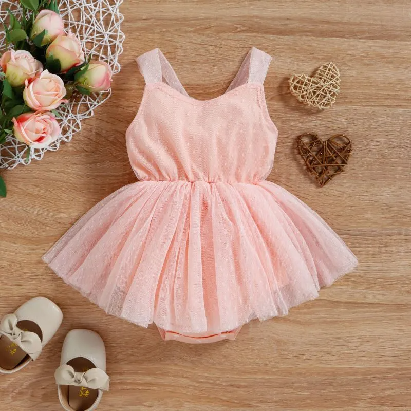 Kids Baby Girls Cute Mesh Bow Slip Dress