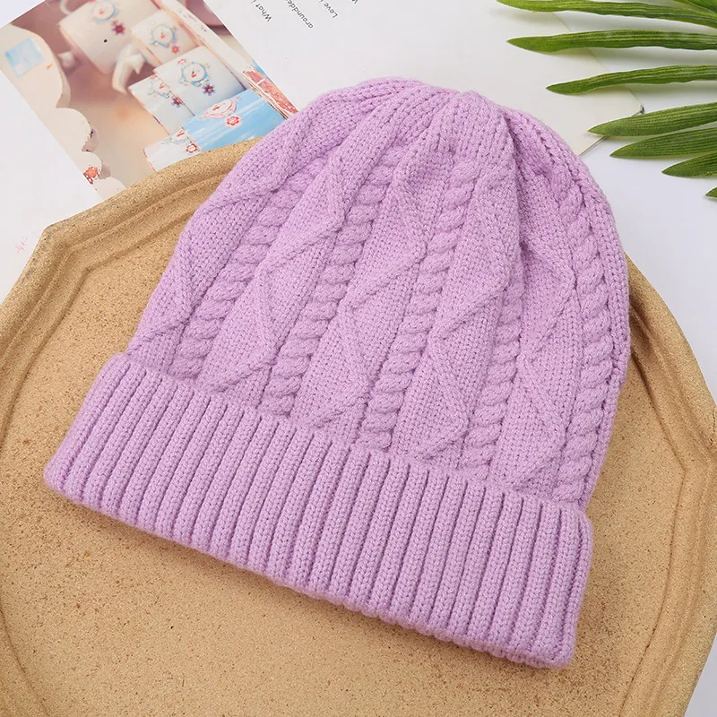 (Buy 1 Get 1) Autumn And Winter Neutral Simple Solid Color Warm Knitted Hat