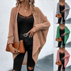 Autumn And Winter Women Casual Solid Color Irregular Knit Cardigan Jacket