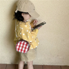 Children Kids Baby Fashion Girls Boys Plaid Mini Round Crossbody Messenger Handbag