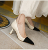 Women Fashion Sexy Color Block Pointed Toe Pumps