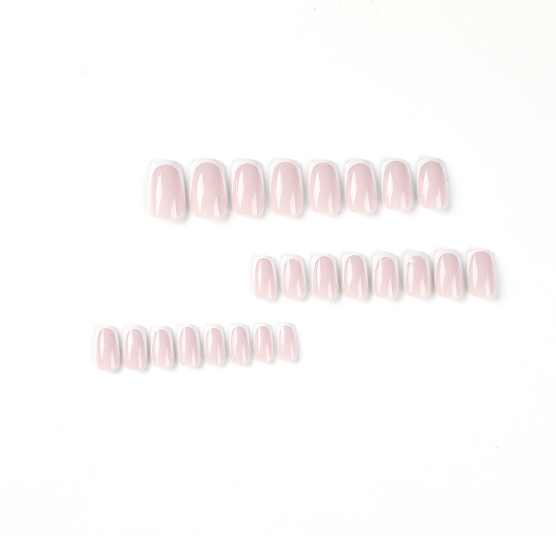 ( Buy 1 Get 2 ) Women Fashion White Border Transparent Wearable False Nails