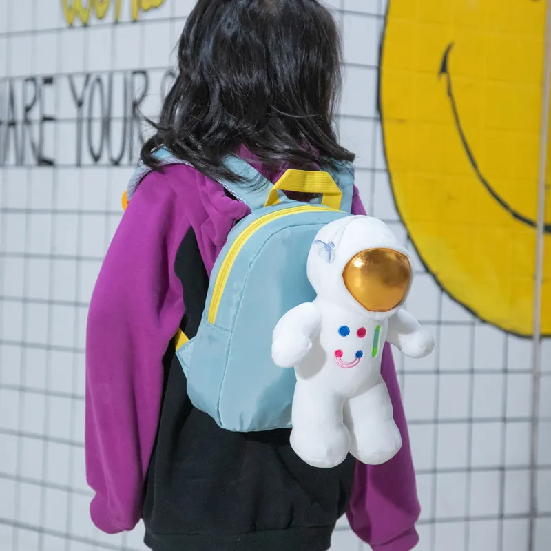 Children Kids Baby Fashion Boys Girls Cartoon Astronaut Doll Plushtoy Backpack School Bag